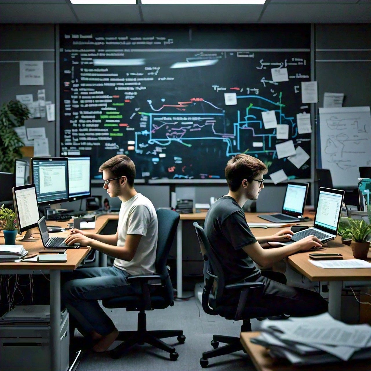 AI Generated Image of Coders Coding